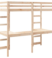 Hochbett ohne Matratze 75x190 cm Massivholz Kiefer