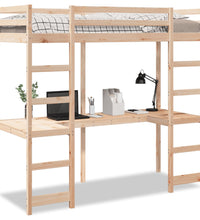 Hochbett ohne Matratze 75x190 cm Massivholz Kiefer