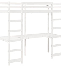 Hochbett ohne Matratze Weiß 75x190 cm Massivholz Kiefer