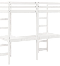 Hochbett ohne Matratze Weiß 75x190 cm Massivholz Kiefer