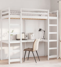 Hochbett ohne Matratze Weiß 75x190 cm Massivholz Kiefer