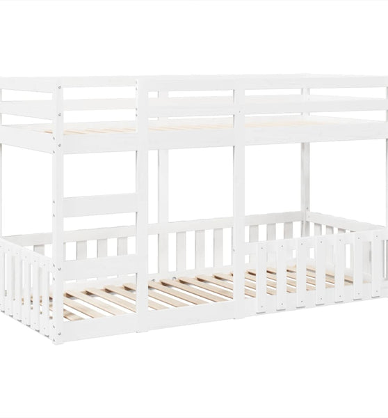 Etagenbett Weiß 80x200 cm Massivholz Kiefer