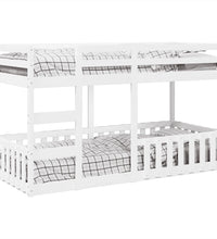 Etagenbett Weiß 80x200 cm Massivholz Kiefer