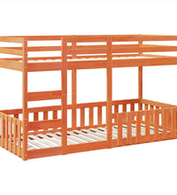 Etagenbett Wachsbraun 80x200 cm Massivholz Kiefer