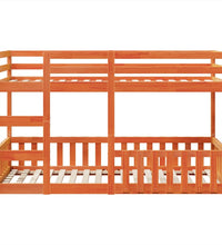 Etagenbett Wachsbraun 80x200 cm Massivholz Kiefer