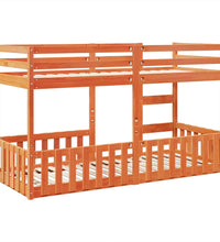 Etagenbett Wachsbraun 80x200 cm Massivholz Kiefer