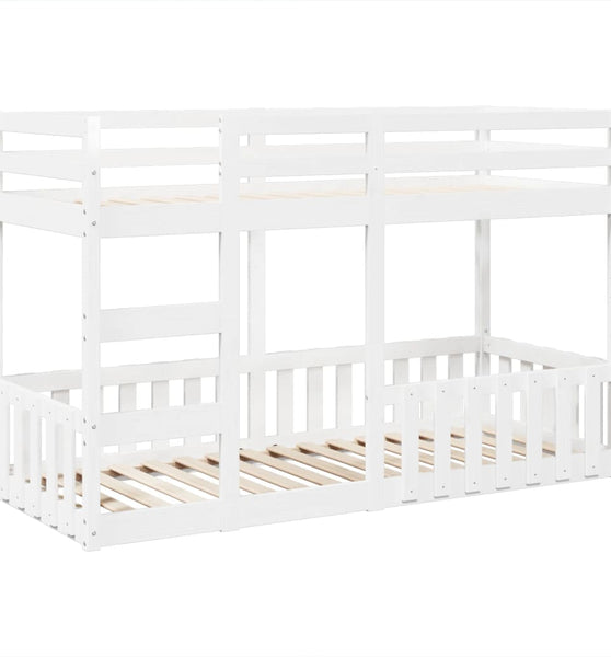 Etagenbett Weiß 75x190 cm Massivholz Kiefer