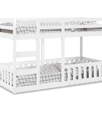 Etagenbett Weiß 75x190 cm Massivholz Kiefer