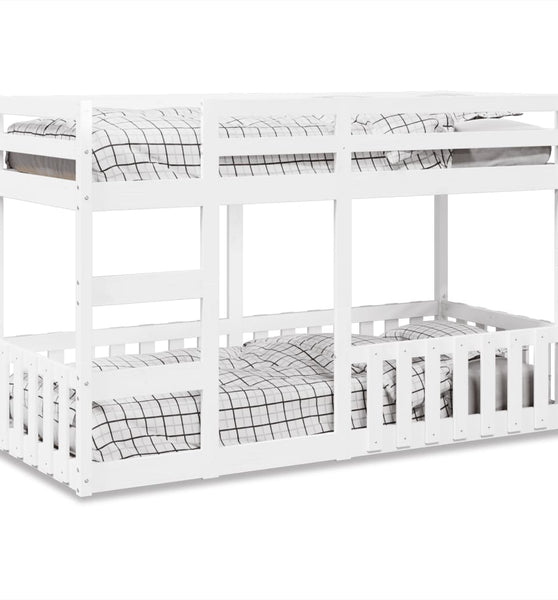 Etagenbett Weiß 75x190 cm Massivholz Kiefer