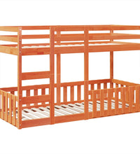 Etagenbett Wachsbraun 75x190 cm Massivholz Kiefer