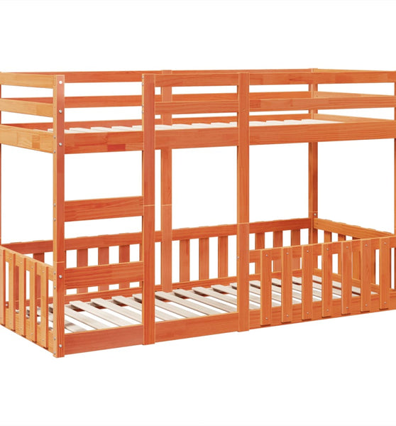 Etagenbett Wachsbraun 75x190 cm Massivholz Kiefer