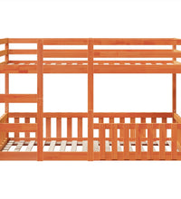 Etagenbett Wachsbraun 75x190 cm Massivholz Kiefer