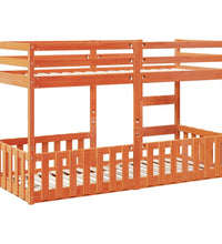 Etagenbett Wachsbraun 75x190 cm Massivholz Kiefer