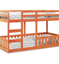 Etagenbett Wachsbraun 75x190 cm Massivholz Kiefer