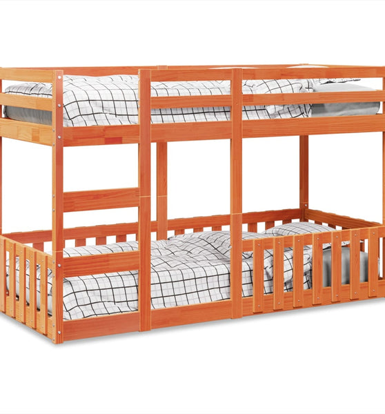 Etagenbett Wachsbraun 75x190 cm Massivholz Kiefer