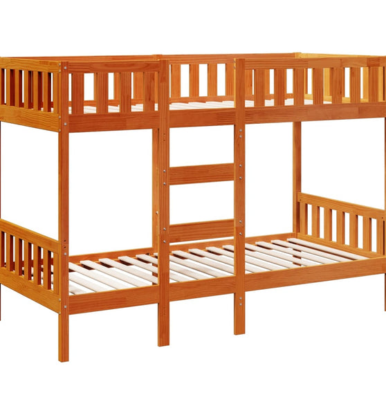 Etagenbett Wachsbraun 80x200 cm Massivholz Kiefer