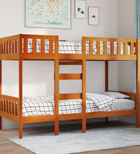 Etagenbett Wachsbraun 80x200 cm Massivholz Kiefer