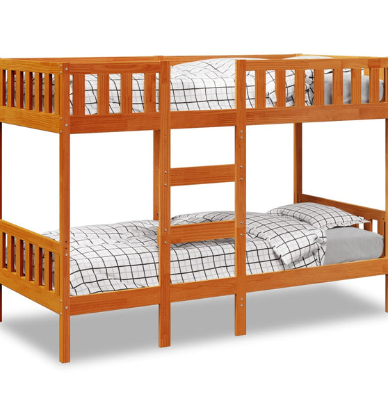 Etagenbett Wachsbraun 80x200 cm Massivholz Kiefer