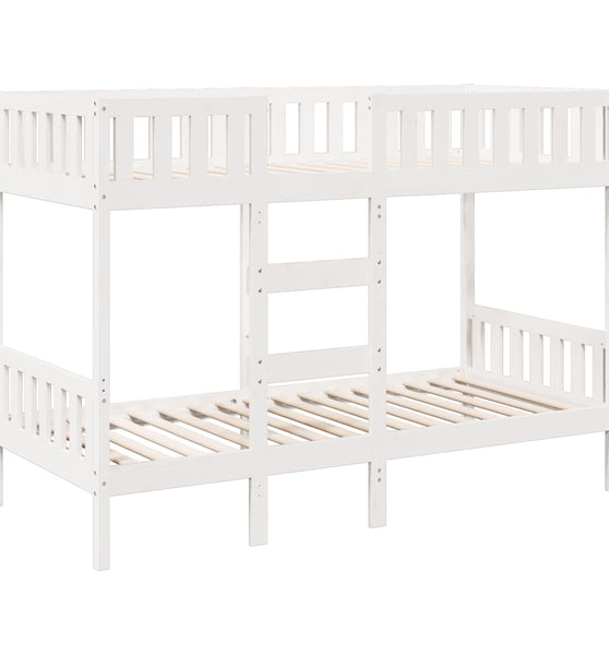 Etagenbett Weiß 90x200 cm Massivholz Kiefer