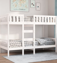 Etagenbett Weiß 90x200 cm Massivholz Kiefer