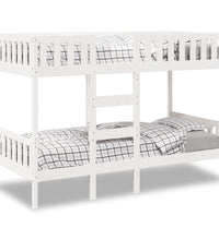 Etagenbett Weiß 90x200 cm Massivholz Kiefer