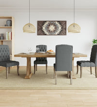 Esszimmerstühle 4 Stk. Grau Leinen-Optik Stoff