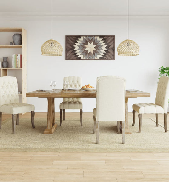 Esszimmerstühle 4 Stk. Beige Leinenoptik Stoff