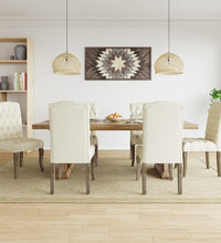 Esszimmerstühle 6 Stk. Beige Leinen-Optik Stoff