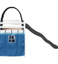 Kinderhochbett mit Tunnel Blau 90x200 cm Massivholz Kiefer