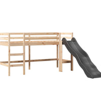 Kinderhochbett mit Tunnel Weiß & Schwarz 90x190 cm Kiefernholz