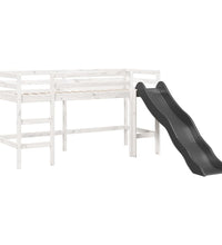 Kinderhochbett mit Turm Weiß & Schwarz 90x200 cm Kiefernholz