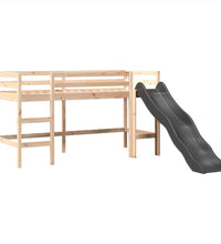Kinderhochbett mit Turm Weiß & Schwarz 80x200 cm Kiefernholz