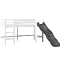 Kinderhochbett mit Turm Weiß & Schwarz 80x200 cm Kiefernholz