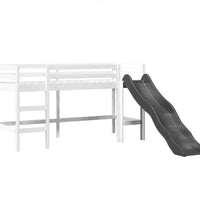 Kinderhochbett mit Turm Weiß & Schwarz 90x200 cm Kiefernholz