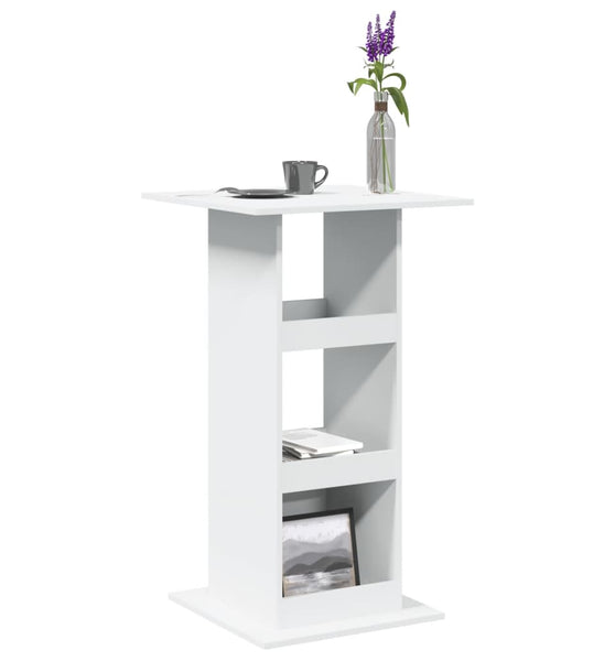 Bartisch mit Ablagen Weiß 60x60x102 cm Holzwerkstoff