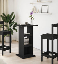 Bartisch mit Ablagen Schwarz 60x60x102 cm Holzwerkstoff