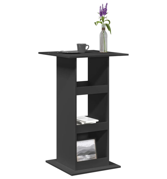 Bartisch mit Ablagen Schwarz 60x60x102 cm Holzwerkstoff