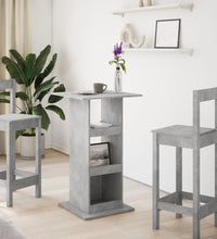 Bartisch mit Ablagen Betongrau 60x60x102 cm Holzwerkstoff