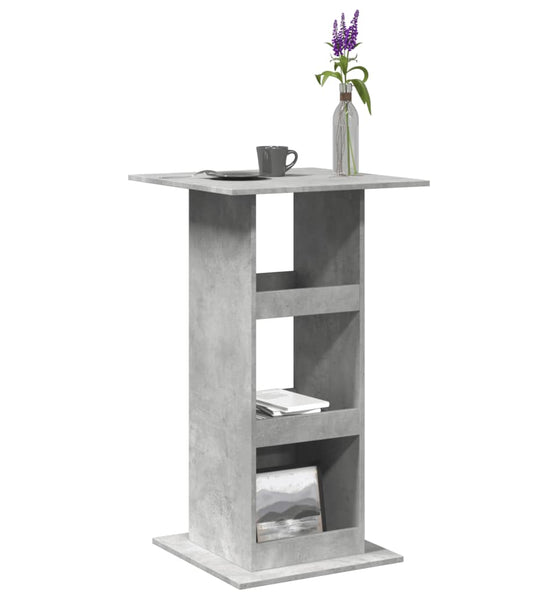 Bartisch mit Ablagen Betongrau 60x60x102 cm Holzwerkstoff