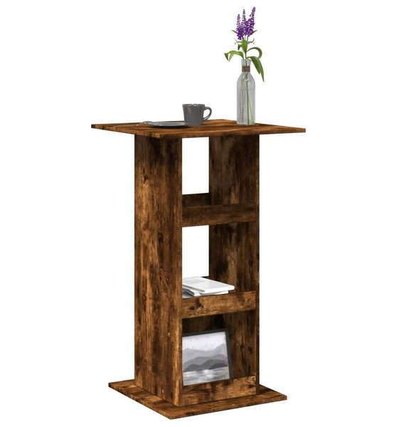 Bartisch mit Ablagen Räuchereiche 60x60x102 cm Holzwerkstoff