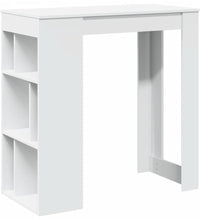 Bartisch mit Regal Weiß 102x50x103,5 cm Holzwerkstoff