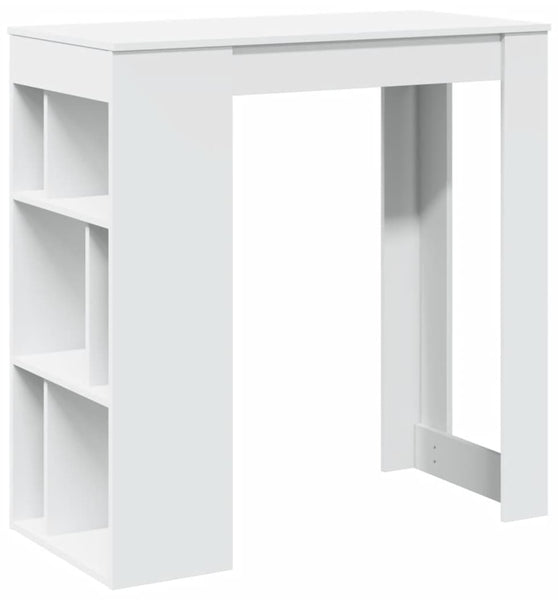Bartisch mit Regal Weiß 102x50x103,5 cm Holzwerkstoff