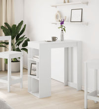 Bartisch mit Regal Weiß 102x50x103,5 cm Holzwerkstoff