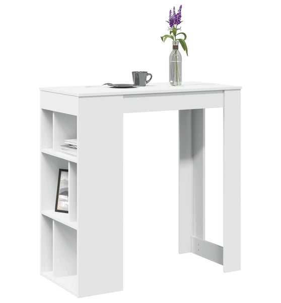 Bartisch mit Regal Weiß 102x50x103,5 cm Holzwerkstoff