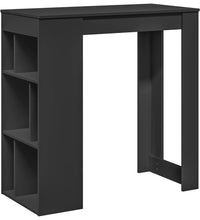 Bartisch mit Regal Schwarz 102x50x103,5 cm Holzwerkstoff
