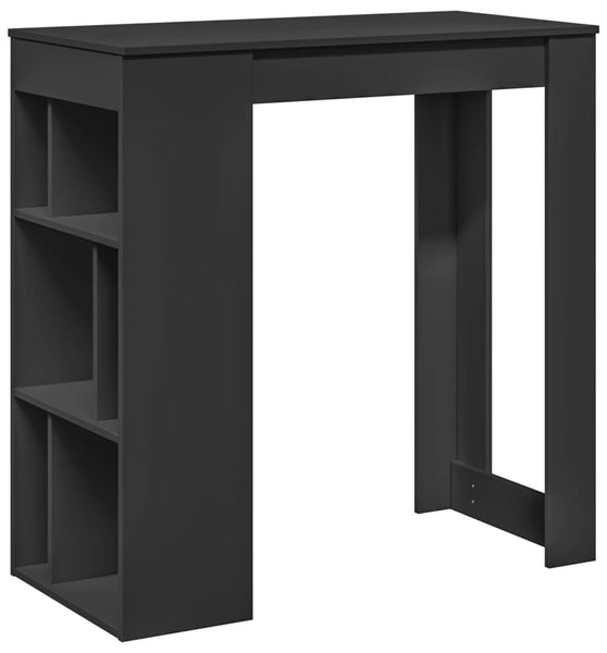 Bartisch mit Regal Schwarz 102x50x103,5 cm Holzwerkstoff