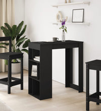 Bartisch mit Regal Schwarz 102x50x103,5 cm Holzwerkstoff