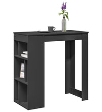 Bartisch mit Regal Schwarz 102x50x103,5 cm Holzwerkstoff