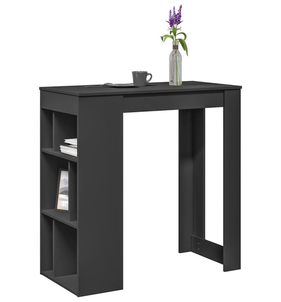 Bartisch mit Regal Schwarz 102x50x103,5 cm Holzwerkstoff