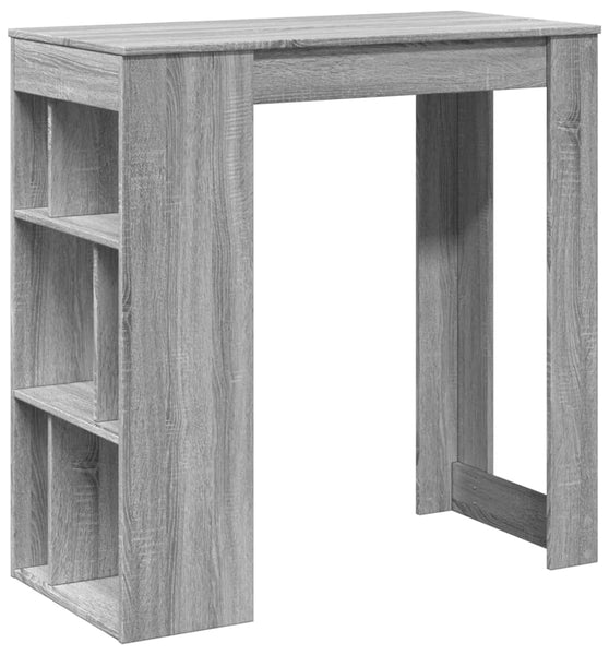 Bartisch mit Regal Grau Sonoma 102x50x103,5 cm Holzwerkstoff